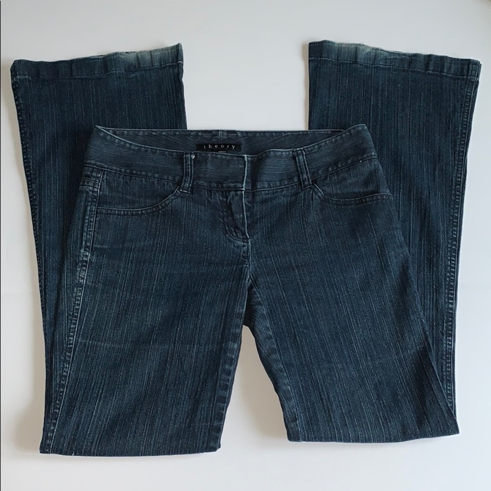 Theory Medium Wash Flare Jeans!
